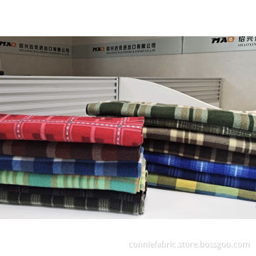 Polar Fleece Lattice Printed One Side Anti-Apling Fabric